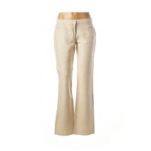 BENETTON - Pantalon droit beige en lin pour femme - Taille 32 - Modz