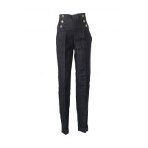 BENETTON - Pantalon droit bleu en coton - Femme - Taille 34 - Modz