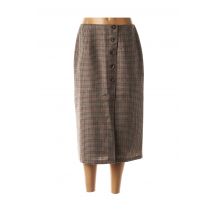 PETITE MENDIGOTE - Jupe mi-longue beige en laine vierge pour femme - Taille 40 - Modz