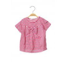 3 POMMES - T-shirt rose en coton pour fille - Taille 12 M - Modz