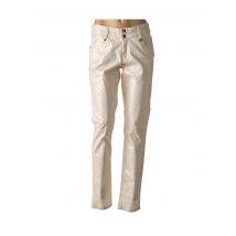 ANNA SCOTT - Pantalon casual beige en coton - Femme - Taille 40 - Modz