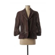FRED SABATIER - Veste chic marron en lin - Femme - Taille 40 - Modz