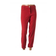EAST DRIVE - Pantalon 7/8 rouge en lin - Femme - Taille 46 - Modz