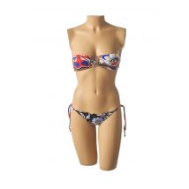 MISS BIKINI - Maillot de bain 2 pièces bleu en polyamide - Femme - Taille 40 - Modz