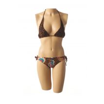 MISS BIKINI - Maillot de bain 2 pièces marron en polyamide pour femme - Taille 42 - Modz