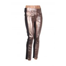 APRIL MAY - Pantalon slim rose en cuir - Femme - Taille 38 - Modz