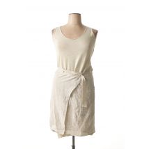 CREA CONCEPT - Robe mi-longue beige en lin pour femme - Taille 40 - Modz