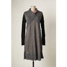 CATY LESCA - Robe mi-longue gris en nylon - Femme - Taille 38 - Modz