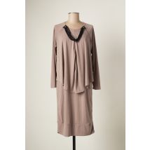 CATY LESCA - Robe mi-longue marron en polyester - Femme - Taille 40 - Modz