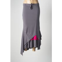 BATISTAME - Jupe longue gris en polyester - Femme - Taille 38 - Modz