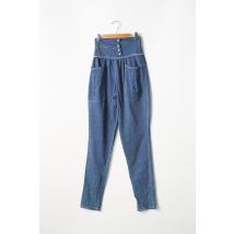CATY LESCA - Pantalon droit bleu en coton - Femme - Taille 36 - Modz