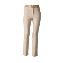 EUGEN KLEIN - Pantalon slim beige en coton - Femme - Taille 48 - Modz