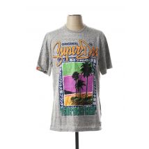 SUPERDRY - T-shirt gris en coton - Homme - Taille S - Modz