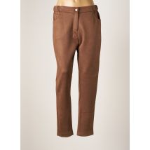 FRANCK ANNA - Pantalon slim marron en polyester - Femme - Taille 52 - Modz