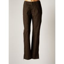 CARMEN - Pantalon droit marron en coton - Femme - Taille 50 - Modz