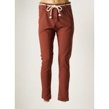 KOSMIKA - Pantalon slim marron en coton - Femme - Taille 38 - Modz