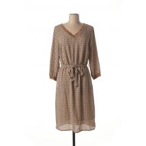 LA FEE MARABOUTEE - Robe mi-longue beige en polyester - Femme - Taille 38 - Modz