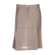 COLEEN BOW - Jupe mi-longue beige en lin - Femme - Taille 46 - Modz