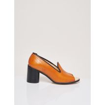 DEUX SOULIERS - Sandales/Nu pieds orange en cuir - Femme - Taille 36 - Modz