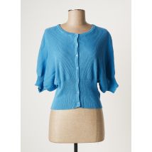 COMPAÑIA FANTASTICA - Gilet manches courtes bleu en viscose pour femme - Taille 40 - Modz