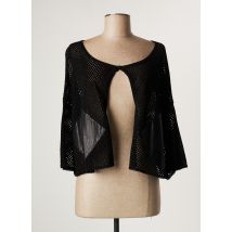 LAUREN VIDAL - Gilet manches longues noir en viscose - Femme - Taille 38 - Modz
