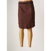 LO! LES FILLES - Jupe mi-longue marron en lin - Femme - Taille 36 - Modz