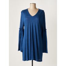 ALLUDE - Robe courte bleu en lin - Femme - Taille 38 - Modz