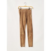 ANNE DELAIGLE - Pantalon 7/8 marron en croute de porc - Femme - Taille 36 - Modz