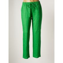 MARIE LA LUNE - Pantalon droit vert en lin - Femme - Taille 40 - Modz