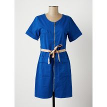 PAKO LITTO - Robe mi-longue bleu en coton pour femme - Taille 36 - Modz