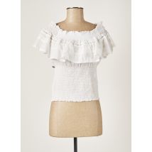 MANILA GRACE - Top blanc en coton pour femme - Taille 40 - Modz