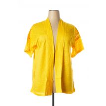 MALOKA - Gilet manches courtes jaune en lin - Femme - Taille 42 - Modz