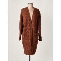 MINIMUM - Gilet manches longues marron en acrylique - Femme - Taille 34 - Modz