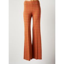 JUSTMINE - Pantalon large marron en polyurethane - Femme - Taille 34 - Modz