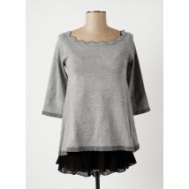 FRACOMINA - Pull tunique gris en viscose - Femme - Taille 38 - Modz