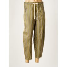 ELEONORA AMADEI - Pantalon 7/8 vert en coton pour femme - Taille 40 - Modz