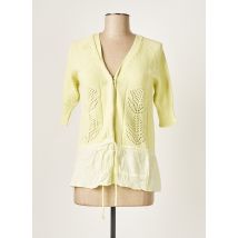 SWEATERHOUSE - Gilet manches courtes vert en coton - Femme - Taille 38 - Modz