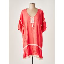 NATHALIE CHAIZE - Tunique manches courtes rouge en viscose pour femme - Taille 38 - Modz