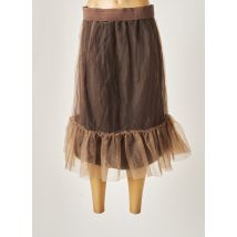 MYRINE & ME - Jupe mi-longue marron en polyester - Femme - Taille 36 - Modz
