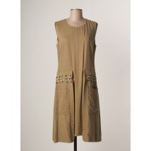 LAUREN VIDAL - Robe mi-longue beige en polyester - Femme - Taille 40 - Modz