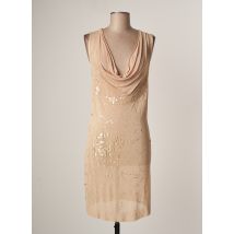 LAUREN VIDAL - Robe mi-longue beige en viscose - Femme - Taille 40 - Modz