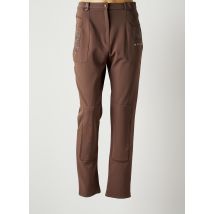 CHRISTINE LAURE - Pantalon slim marron en polyester - Femme - Taille 40 - Modz