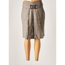 PATRICK MENDES - Jupe mi-longue beige en laine - Femme - Taille 34 - Modz