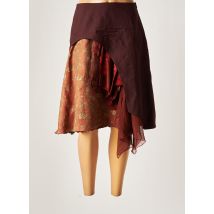 MADAME ZAZA - Jupe mi-longue marron en laine - Femme - Taille 38 - Modz