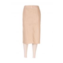 FRANK WALDER - Jupe mi-longue beige en coton - Femme - Taille 52 - Modz