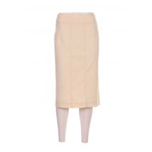 DELMOD - Jupe mi-longue beige en polyester - Femme - Taille 52 - Modz