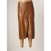 ANGE - Jupe mi-longue marron en polyurethane - Femme - Taille 36 - Modz