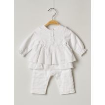 3 POMMES - Combi-pantalon blanc en coton - Fille - Taille TU - Modz