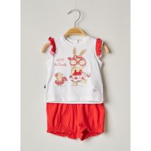 CHICCO - Ensemble short rouge en coton - Fille - Taille TU - Modz