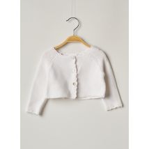 NATALYS - Gilet manches longues blanc en coton - Fille - Taille TU - Modz